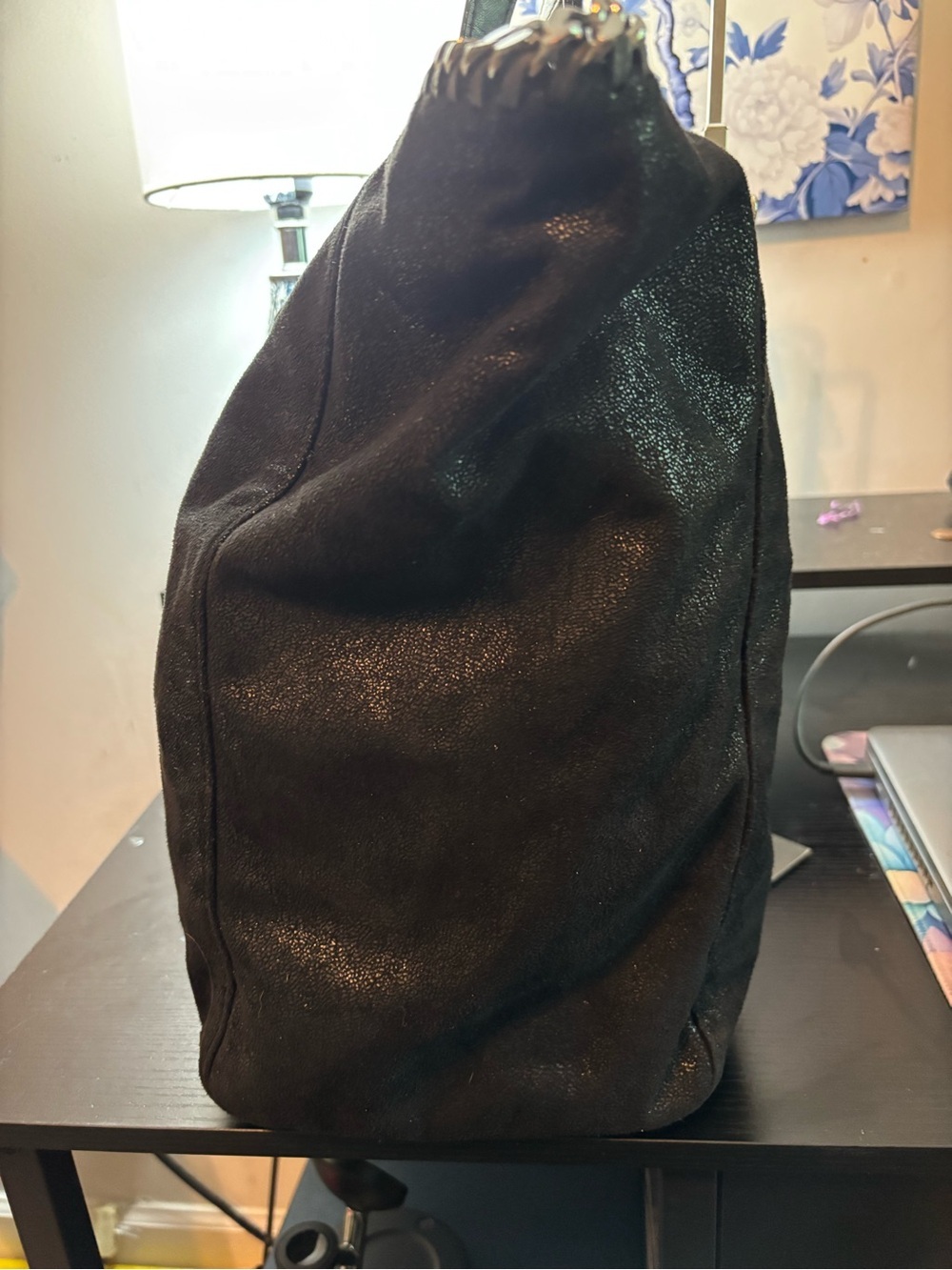 Stella McCartney Falabella Shaggy Deer East West Shopper Tote - Black/Silver - Picture 3 of 15